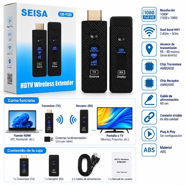 &ua EXTENSOR HDMI INALAMBRICO SM-YC60